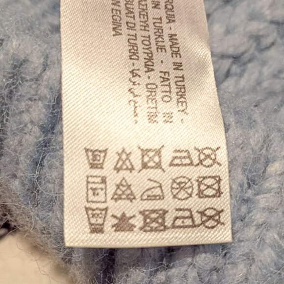 ZARA Light Blue Chunky Knit Turtleneck Sweater | Size S - Picture 9 of 11